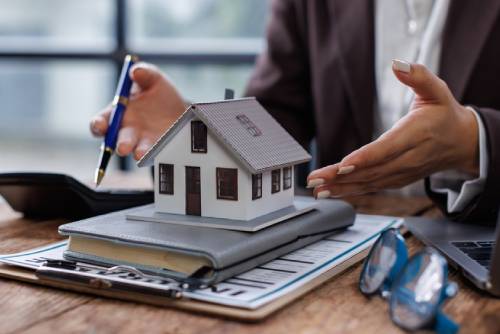 Business woman signing contract making deal with real estate agent for consultant home insurance Real estate investment